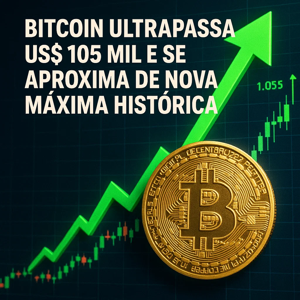 Bitcoin ultrapassa US$ 105 mil e se aproxima de nova máxima histórica